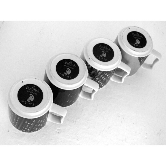 Image 1 of Satz von 4 Vintage-Keramikbechern von Warhol Andy für Rosenthal, Deutschland 1970