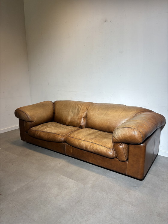 Image 1 of Cognacfarbenes Vintage-Ledersofa