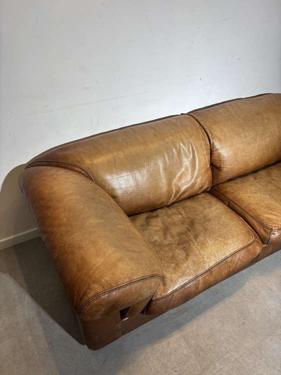 Image 1 of Cognacfarbenes Vintage-Ledersofa