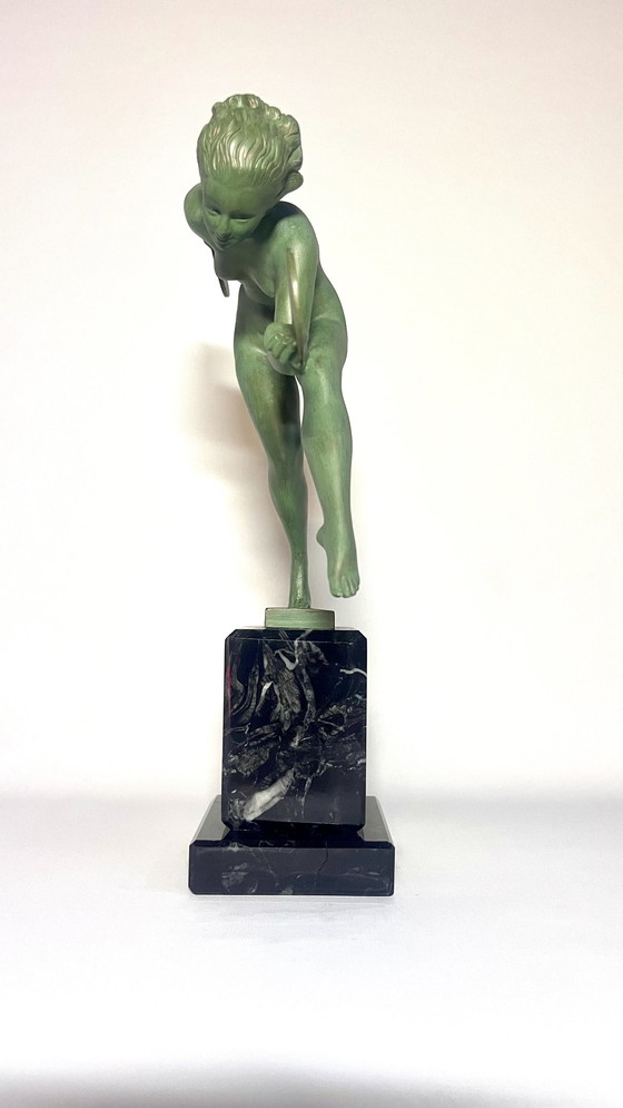 Image 1 of Schöne Art Deco Statue , Signiert (Derrene) , Max Le Verrier