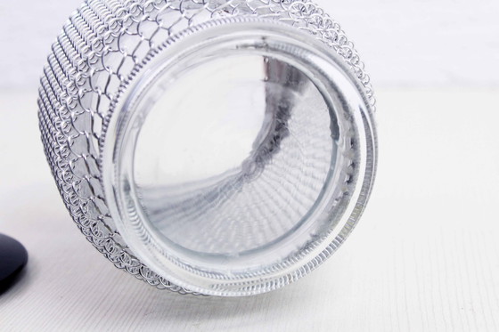 Image 1 of Eiswürfeleimer Aus Glas Und Metall 1970