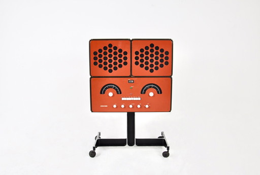 Orangefarbenes stereophones Radio RR-126 von F.lli Castiglioni für Brionvega, 1960er Jahre