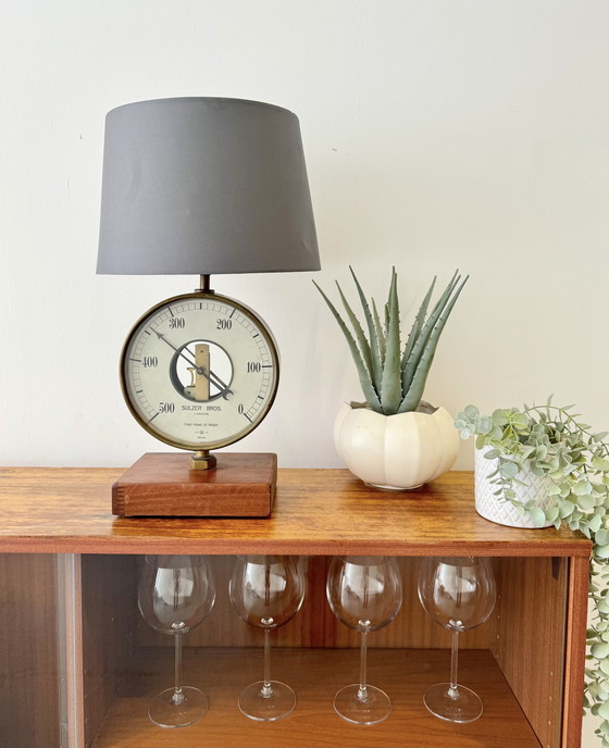 Image 1 of Vintage Tischlampe Upcycled Manometer