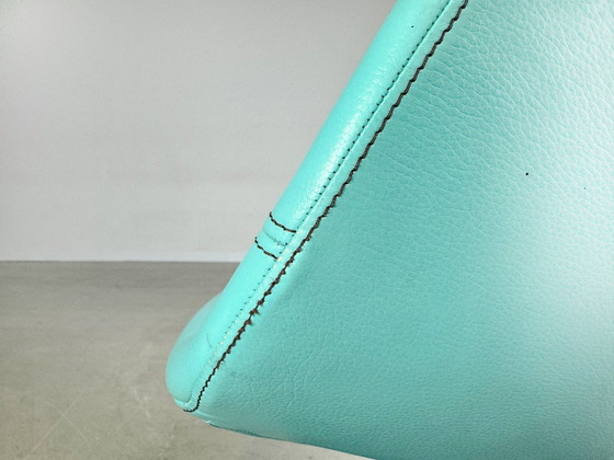 Image 1 of Original Moroso Sessel Leder Blau Türkis Patricia Urquiola Drehbar