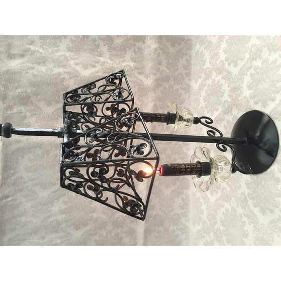 Image 1 of Vintage Art Deco Kerzenständer aus geschmiedetem Metall