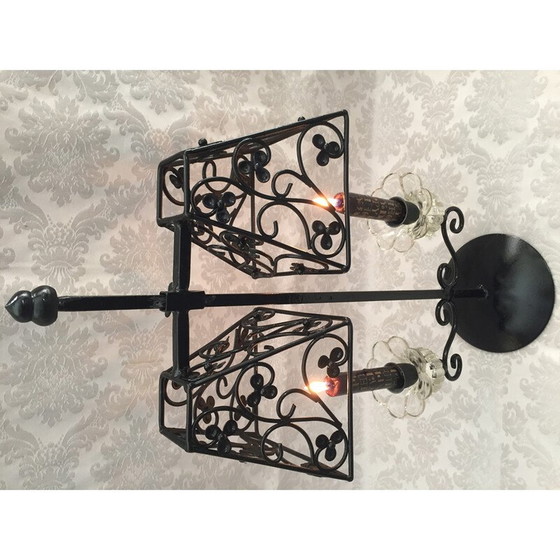 Image 1 of Vintage Art Deco Kerzenständer aus geschmiedetem Metall