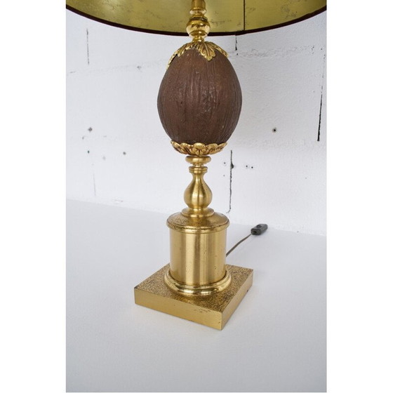 Image 1 of Paar vergoldete Metalllampen von Maison Jansen, 1970