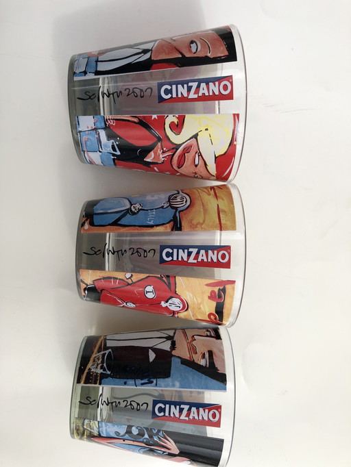 3 Gläser Cinzano - Selwyn Senatori, La Dolce Vita