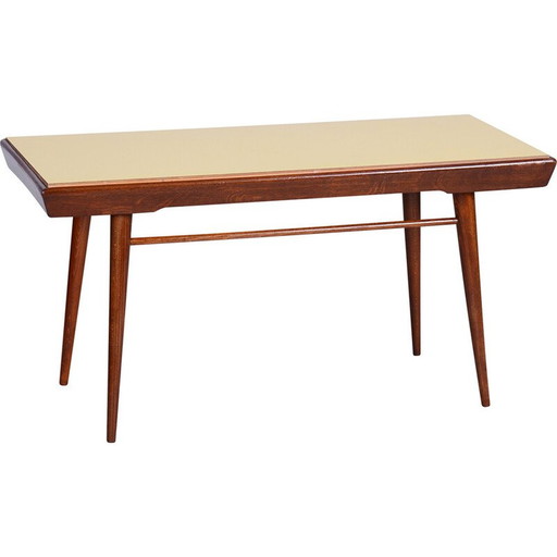 Mid Century Couchtisch mit drehbarer Platte, Tschechien 1950er Jahre