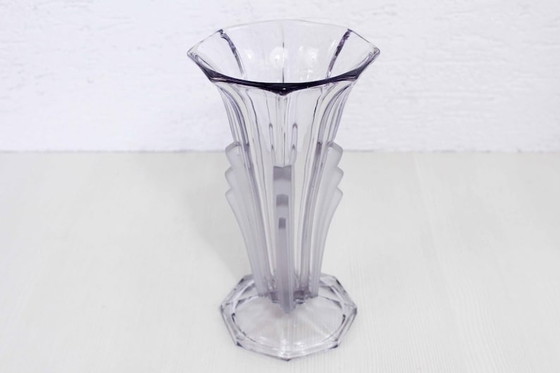 Image 1 of Vase aus Formglas im Art Deco-Stil aus den 1930er Jahren, Val Saint Laurent Glas