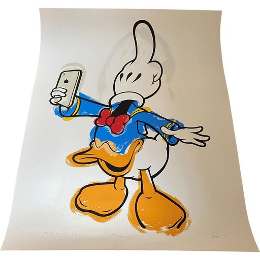 Vintage painting "Donald Fuck" by Fidia Falaschetti, 2018