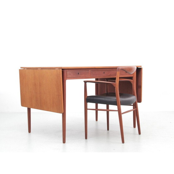 Image 1 of Vintage Teakholz Schreibtisch mit 2 Klappen