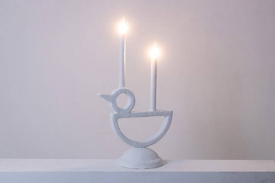 Image 1 of Lampe "Cui-Cui" Aus Gips. Französische Künstlerarbeit in kleiner Serie.