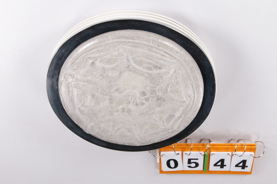 Image 1 of Doria Leuchten Vintage Deckenleuchte mit Eisglas und Metall, Deutschland 1960er Jahre.