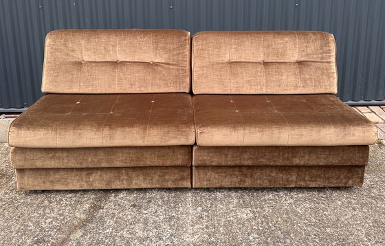 Image 1 of Vintage Schlafsofa aus Samt