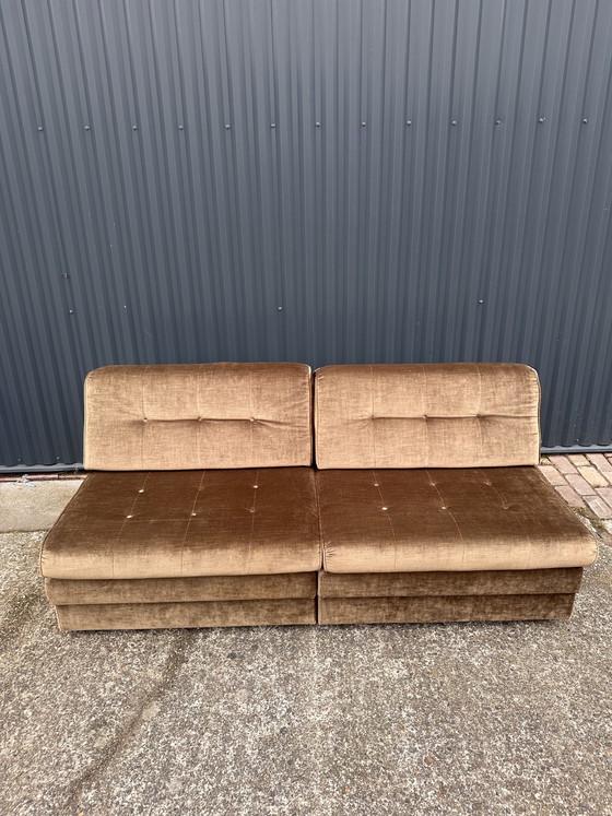 Image 1 of Vintage Schlafsofa aus Samt