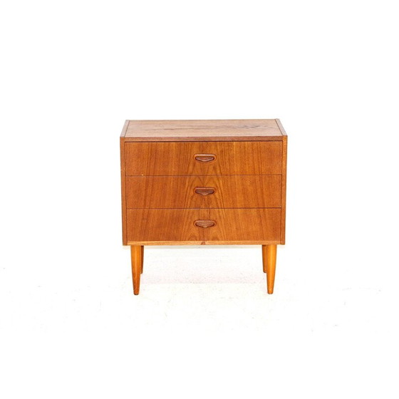Image 1 of Skandinavische Vintage-Kommode aus Teakholz mit 3 Schubladen, Schweden 1960