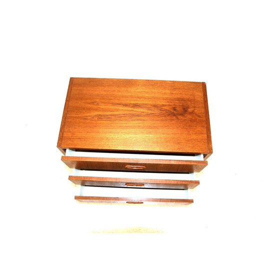 Image 1 of Skandinavische Vintage-Kommode aus Teakholz mit 3 Schubladen, Schweden 1960