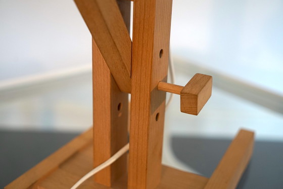 Image 1 of Verstellbare Architect Tischlampe Aus Holz & Messing, 1970Er 