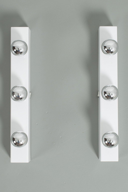 Set mit 2 weißen Spiegellampen