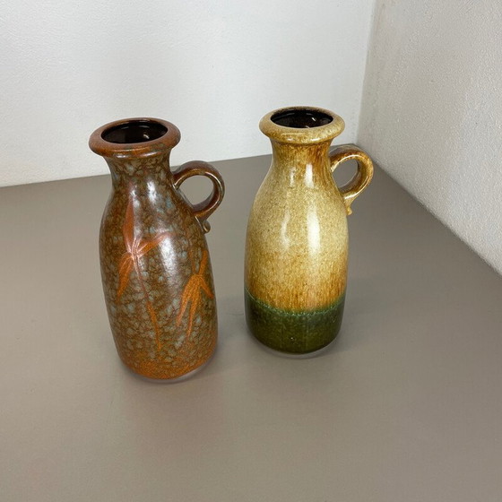 Image 1 of Paar Vintage-Vasen aus fetter Lava-Keramik für Scheurich, Deutschland 1970er Jahre