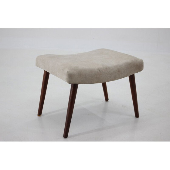 Image 1 of Vintage Hocker aus Teakholz und Samt, Dänemark 1960