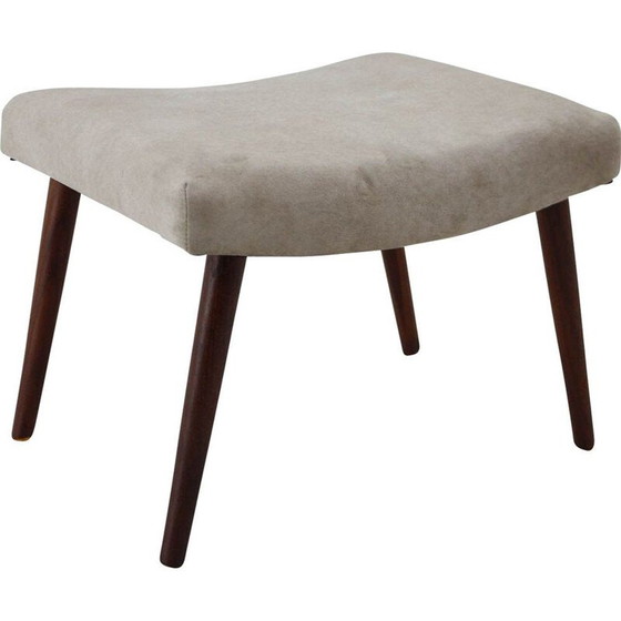 Image 1 of Vintage Hocker aus Teakholz und Samt, Dänemark 1960