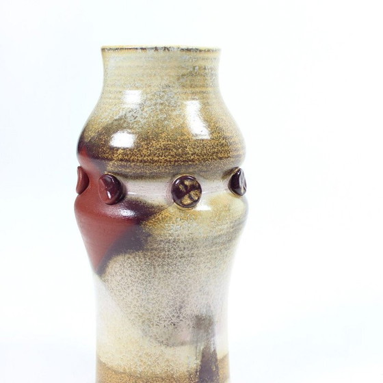 Image 1 of Mid Century Keramikvase mit glasierter Oberfläche, Tschechoslowakei 1960er Jahre