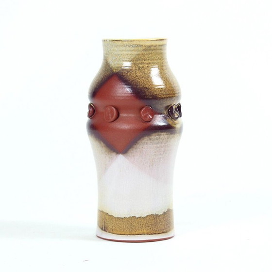 Image 1 of Mid Century Keramikvase mit glasierter Oberfläche, Tschechoslowakei 1960er Jahre