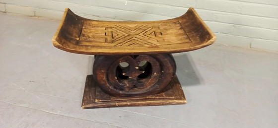 Image 1 of Vintage Ashanti Hocker, afrikanisch