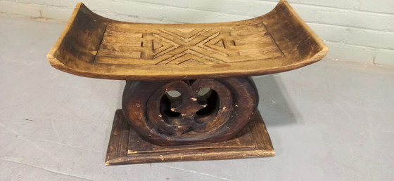 Image 1 of Vintage Ashanti Hocker, afrikanisch