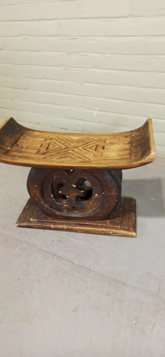 Image 1 of Vintage Ashanti Hocker, afrikanisch