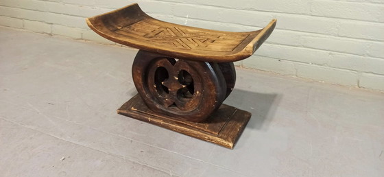 Image 1 of Vintage Ashanti Hocker, afrikanisch