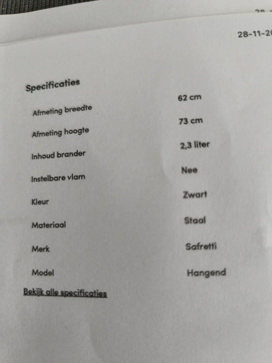 Image 1 of Gaya Bio-Ethanol Wandkamin Schwarz