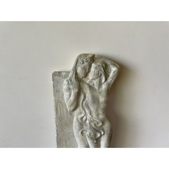 Image 1 of Klassisches Basrelief aus Gips, das Adam und Eva darstellt