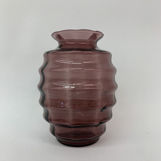 Image 1 of Art deco vintage Doyen Vase aus violettem Glas, 1930er Jahre