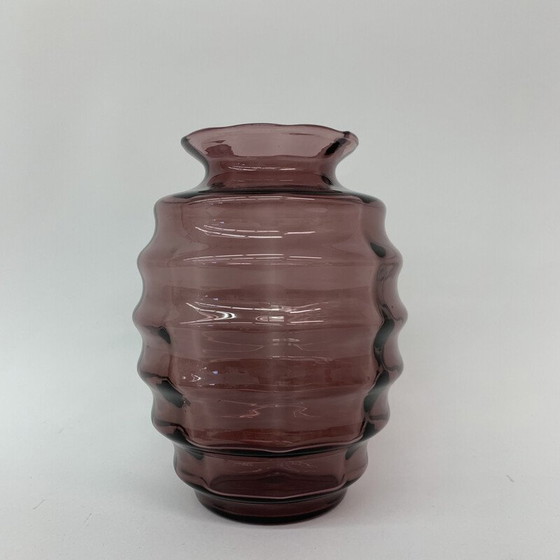 Image 1 of Art deco vintage Doyen Vase aus violettem Glas, 1930er Jahre