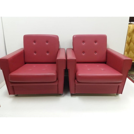 Image 1 of Paar Vintage-Sessel aus verchromtem Metall, Tschechoslowakei 1970