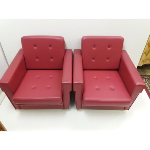 Paar Vintage-Sessel aus verchromtem Metall, Tschechoslowakei 1970