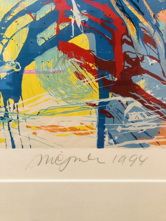 Image 1 of Nic Jonk - Siebdruck Orange Pferd