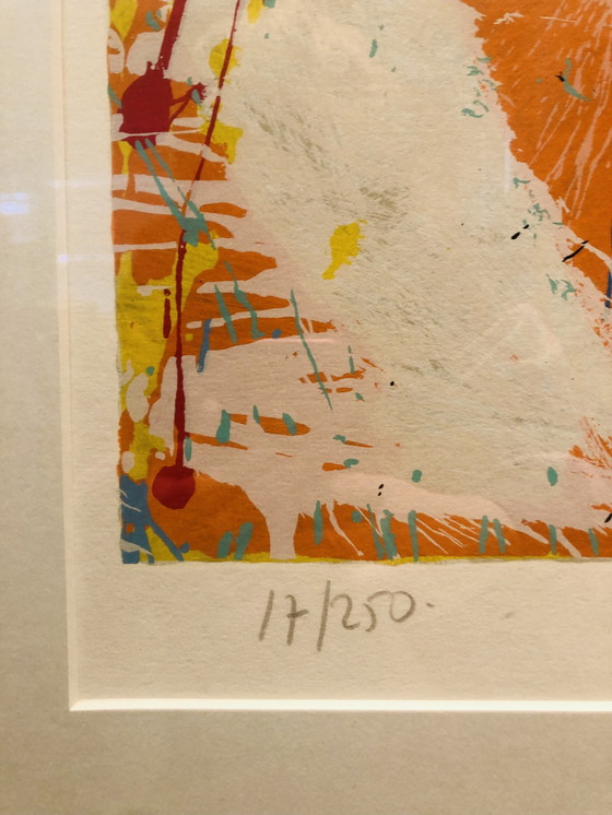 Image 1 of Nic Jonk - Siebdruck Orange Pferd