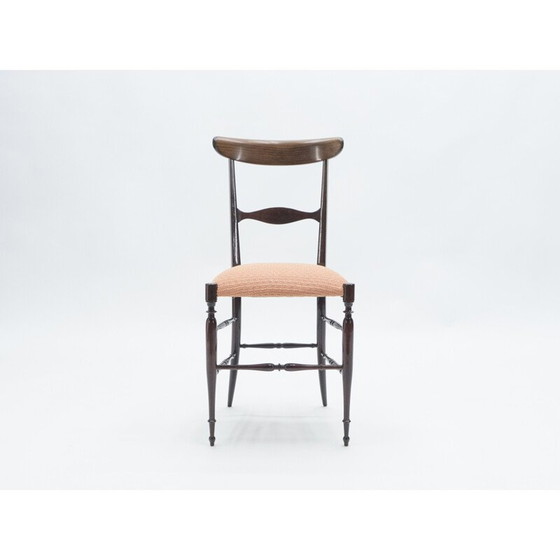 Image 1 of Seltener Satz von 6 Nussbaum Campanino Chiavari Stühlen von Fratelli Levaggi 1950