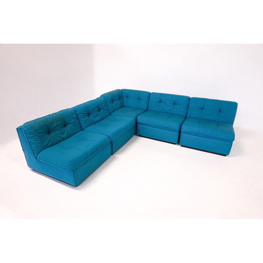 Mid Century blaues modulares Sofa, Italien 1960er Jahre