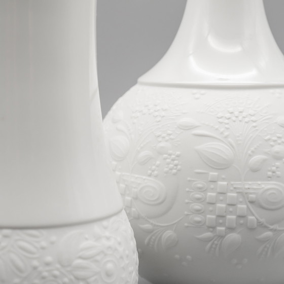Image 1 of Rosenthal Vase Duo Björn Wiinblad Biskuitporzellan Matt & Glänzend Relief MCM WGP