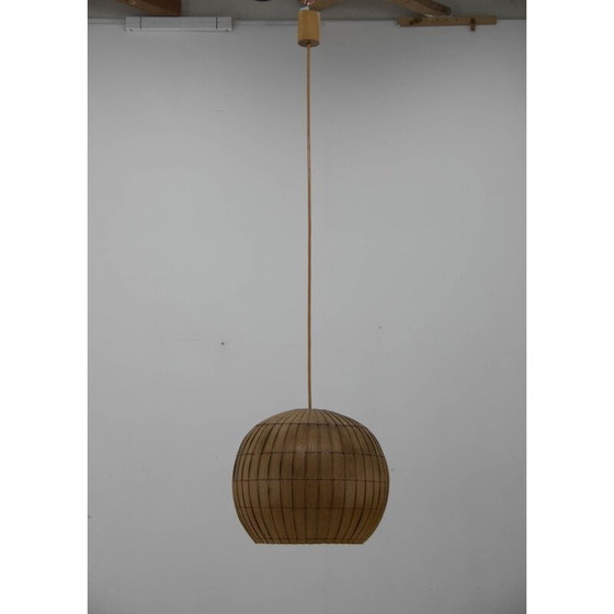 Image 1 of Mid Century Pendelleuchte aus Holzfurnier von Uluv, Tschechoslowakei 1960er Jahre