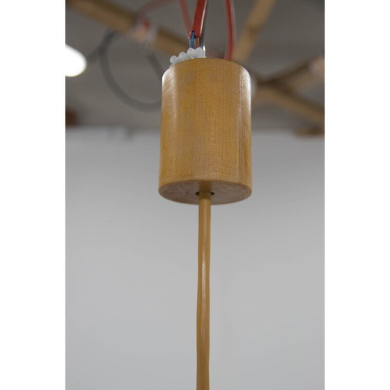 Image 1 of Mid Century Pendelleuchte aus Holzfurnier von Uluv, Tschechoslowakei 1960er Jahre