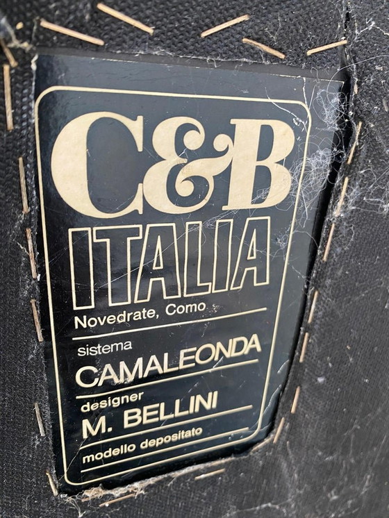 Image 1 of Mario Bellini - Camaleonda Sofa - 1972 Schwarzes genarbtes Leder