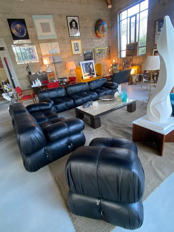 Image 1 of Mario Bellini - Camaleonda Sofa - 1972 Schwarzes genarbtes Leder