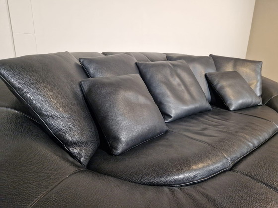 Image 1 of Italienisches Design Sofa 3 Sitzer Schwarzes Leder Einzigartig