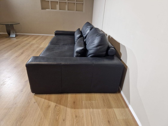 Image 1 of Italienisches Design Sofa 3 Sitzer Schwarzes Leder Einzigartig